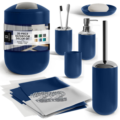 Clara Clark 20 Piece Complete Bathroom Accessory Set with Shower